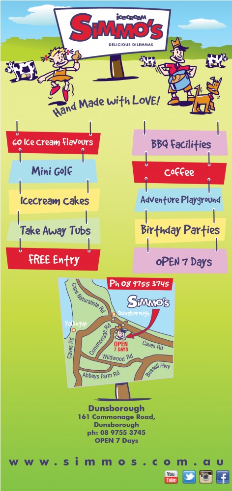 Simmo's Ice Cream Graphic Design, Mobile Apps, TLT Creative, Websites, Website Design, Website Development, Marketing, Perth, Dunsborough, Busselton, Bunbury, The Margaret River Region